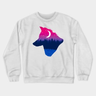 Bisexual pride wolf Crewneck Sweatshirt